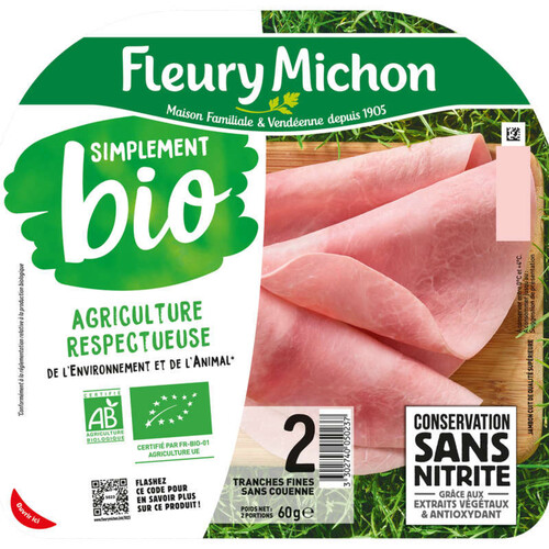 Fleury Michon Jambon Simplement Bio X2