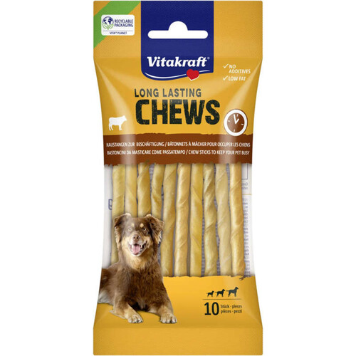 Vitakraft Chews Bâtonnets Torsades à Mâcher 12,5cm p/25 - Chien 130g