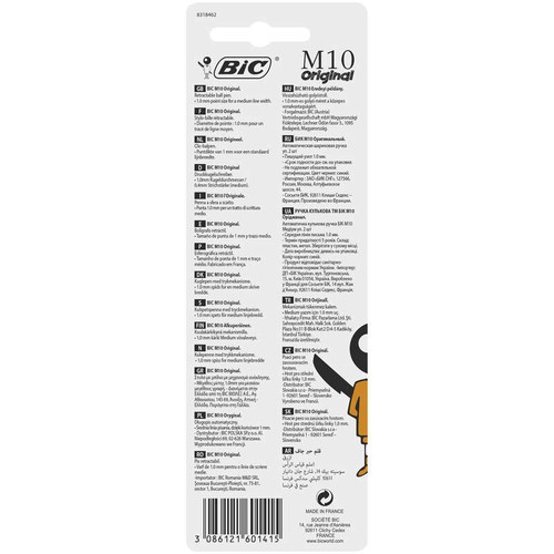 Bic Stylos-Billes Rétractables M10 Clic, Encre Bleue x2