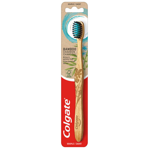Colgate brosse à dents bambou souple brins infusés au charbon souple x1