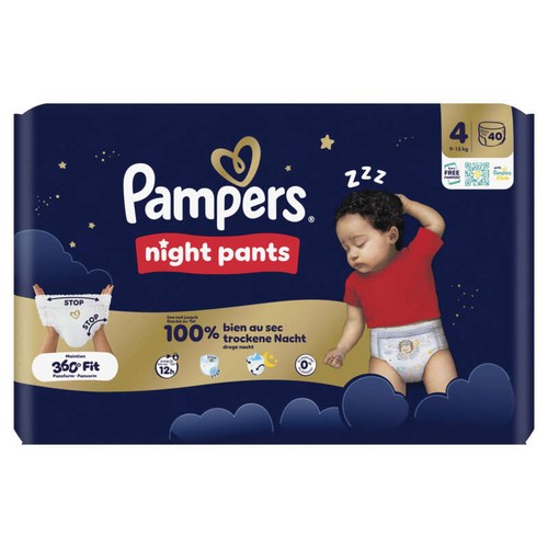 Pampers Night Pants Taille 4 - 9kg-15kg – x40 Couches