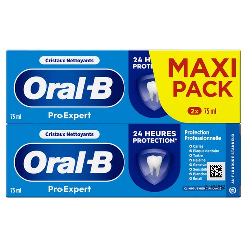 Oral-B Pro Expert Protection Professionnelle Cristaux Nettoyants 2x75ml