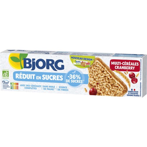 Bjorg Nutri + multicéréales cranberry Bio 130g