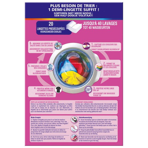 Vanish Lingettes Anti-décoloration Ultra Protection Intégrale x20