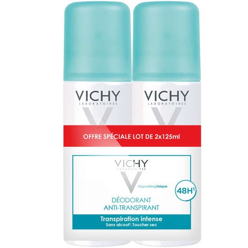 [Para] Vichy Déodorant Anti-Transpirant Efficacité 48H sans alcool 2x125ml