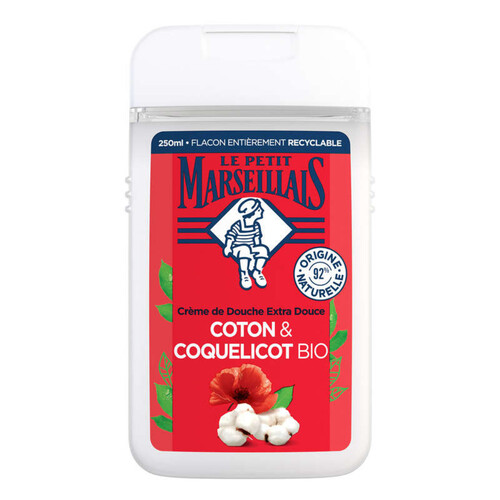 Le petit Marseillais Gel douche lait de coton et coquelicot 250ml