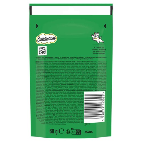Catisfactions Friandises Pour Chat Saveur D'Herbe À Chat 60g