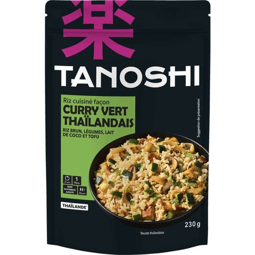 Tanoshi Riz cuisiné façon curry vert thaïlandais 230g