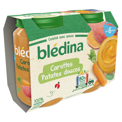 Blédina Pot Carottes Patates douces dès 6 mois 2x200g