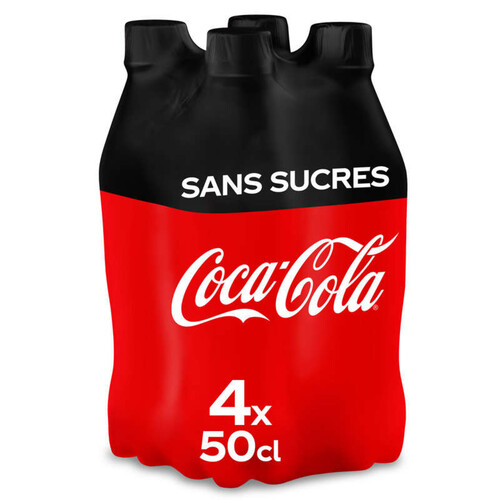 Coca-cola sans sucres bouteilles 4x50cl