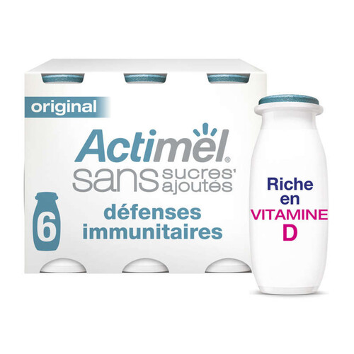 Actimel Yaourt À Boire Nature Sans Sucres Ajoutés 6X100G