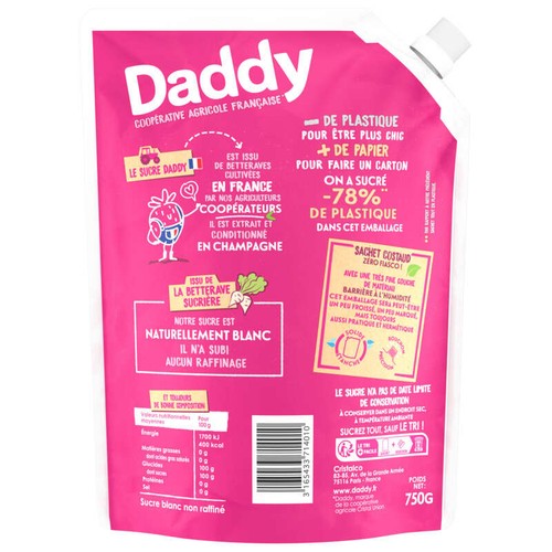 Daddy Sucre En Poudre La Poche Kraft 750g