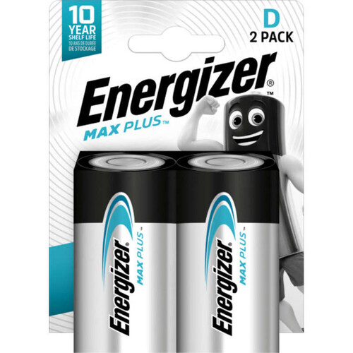 Energizer 2 Piles D Max Plus