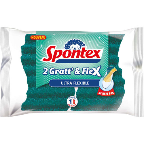 Spontex Eponge Gratt & Flex Ultra Flexible x2
