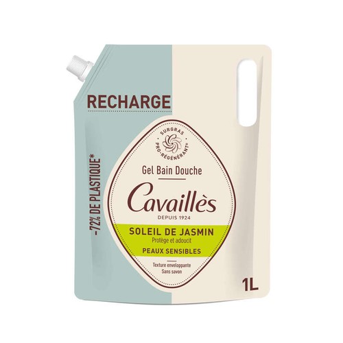 [Para] Cavaillès Gel Bain Douche Peaux Sensibles Soleil de Jasmin Écorecharge 1L
