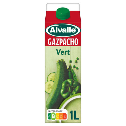 Alvalle - Gazpacho vert - soupe froide de légumes - La brique de 1L