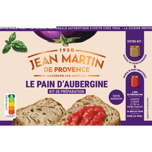Jean Martin Pain d'aubergine et sa sauce tomate au basilic 570g