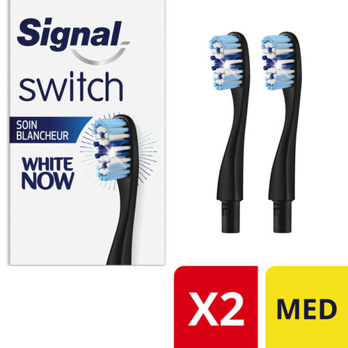 Signal Brosse à Dents Switch Têtes Remplaçables White Now Medium x2.
