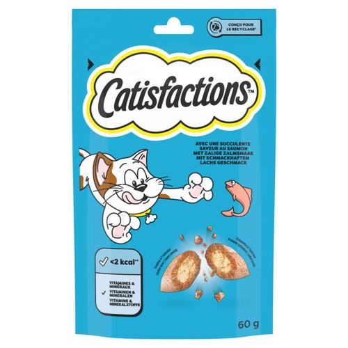 Catisfactions Friandises Au Saumon Pour Chat Et Chaton 60g