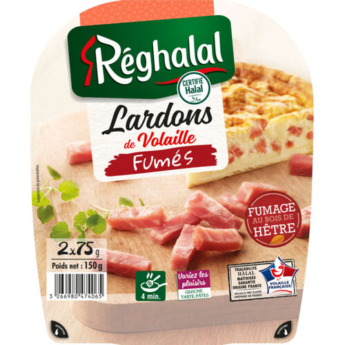 Réghalal Lardons de volaille fumés au bois de hêtre 150g