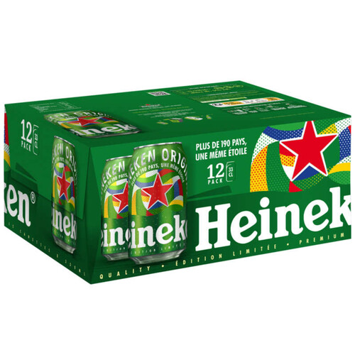 Heineken Bière blonde canettes 12 x 33 cl 5°