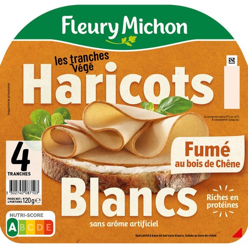 Fleury Michon Tranches Végétales Haricots Blancs x4 120g