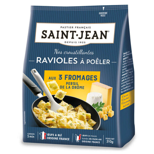 Saint Jean Ravioles à Poêler 3 Fromages Persil de la Drôme 300g