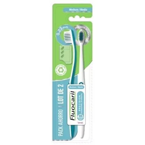 Fluocaril 2 Brosses à Dents Précision Interdentaire Médium