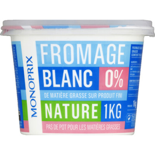 Monoprix fromage blanc 0% le pot de 1kg