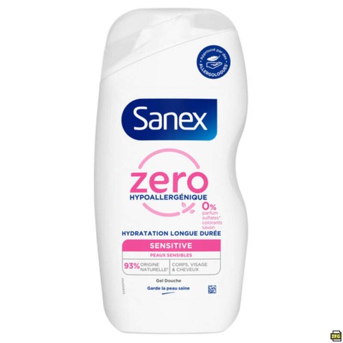 Sanex Zero Gel douche Corps-Visage-Cheveux Sensi 475ml