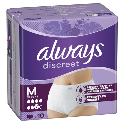Always Discreet Culottes pour Fuites urinaires Taille M x10