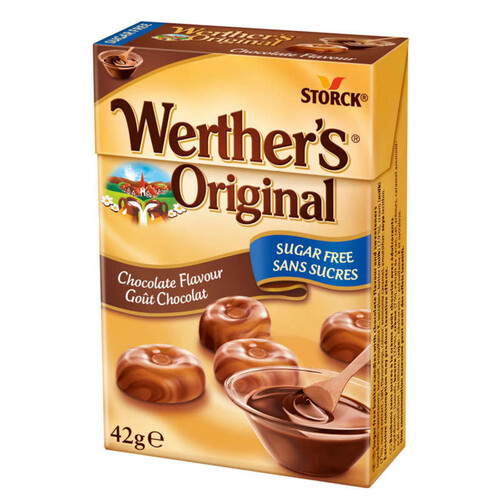 Werther's original goût chocolat sans sucres 42g