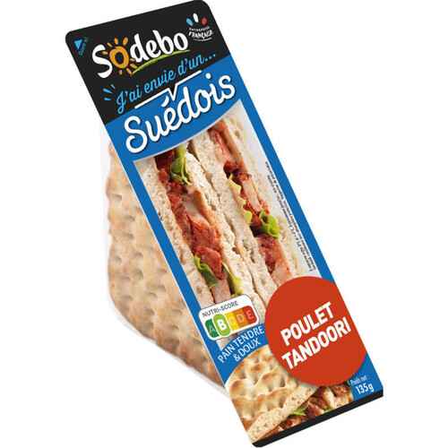 Sodebo Sandwich Suédois poulet tandoori 135g