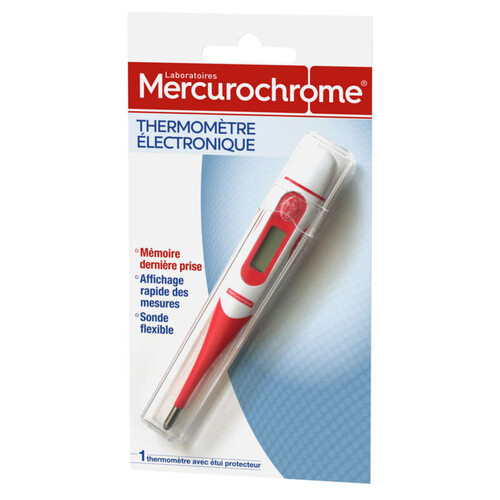 Mercurochrome Thermomètre Électrique Avec Étui Protecteur