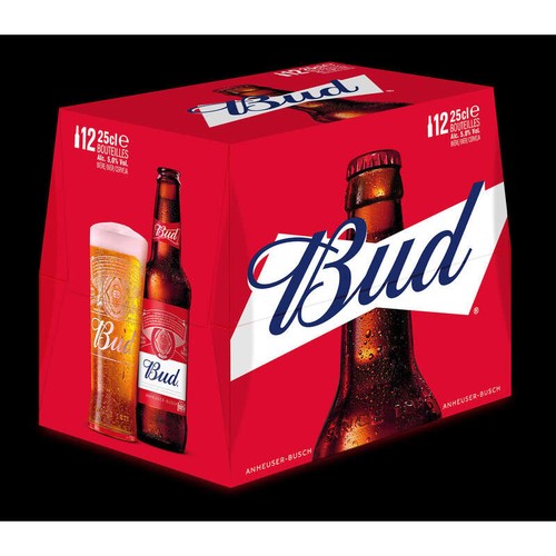 BUD King of beers Bière blonde en bouteilles 12x25cL