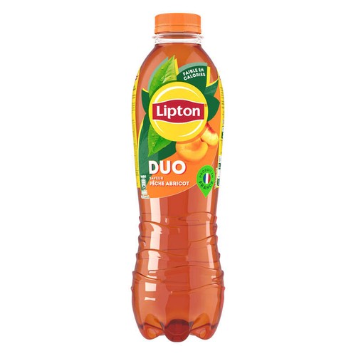 Lipton Ice Tea Thé Glacé Duo Saveur Pêche Abricot 1,25L