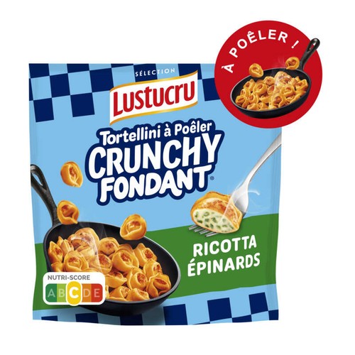Lustucru Tortellini à poêler Crunchy Ricotta épinards 280g