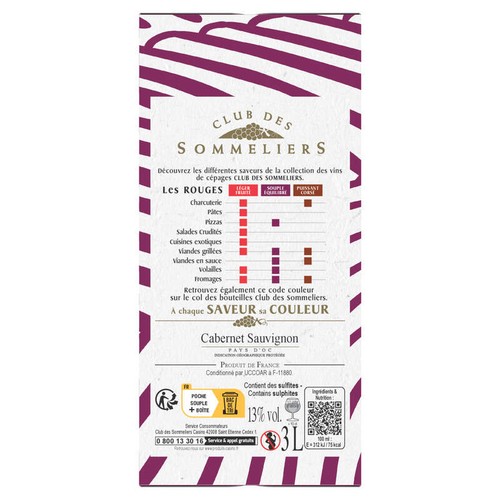 Cabernet Sauvignon Rouge cubi 3L