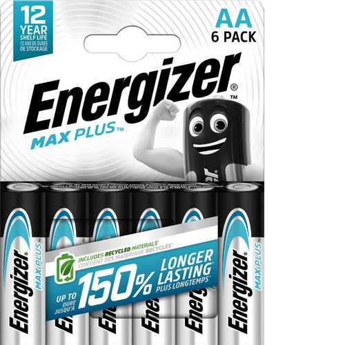 Energizer Pile Alcalines Max Plus AA/LR6, pack de 6