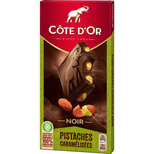 Côte d'Or Tablette Chocolat Noir Pistaches Caramélisées 180g