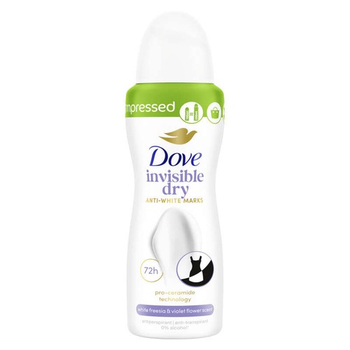 Dove Apaise & Aide à Réparer Déodorant Spray Anti-Transpirant Compressé Invisible Dry 100ml