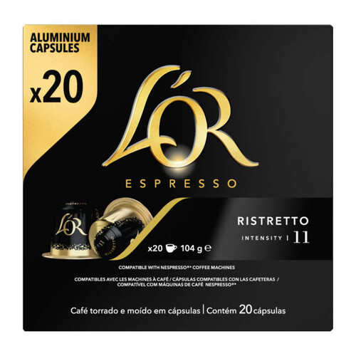 L'Or Espresso Café Ristretto intensité 11 x20 capsules 104g