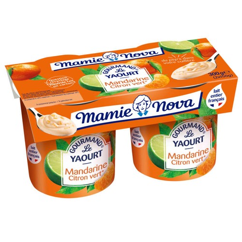 Mamie Nova Yaourt à la mandarine & citron vert 2x150g
