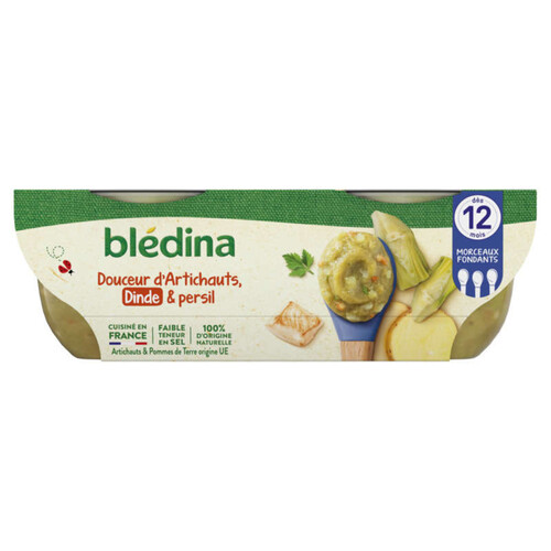 Blédina Idées de Maman Pommes De Terre Artichauts Dinde Des Pays De La Loire Dès 12 Mois 2x200G