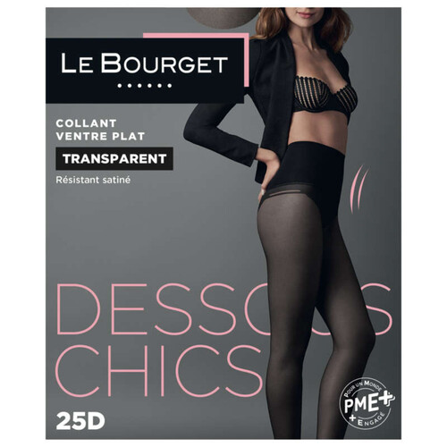 Le Bourget Dessous Chocs Collant 20D Noir Ventre Plat Jambes Parfaites Taille 1