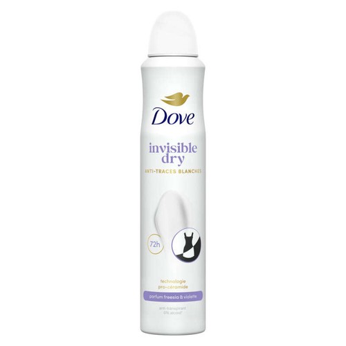 Dove Déodorant Spray Anti-Transpirant Semi-Compressé Invisible Dry 200ml