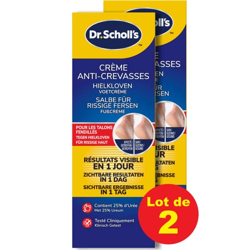 Dr.Scholl's crème anti-crevasse 24h lot x2