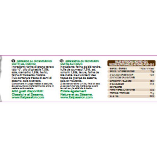 Florelli Gressins Torinesi au Romarin 125g