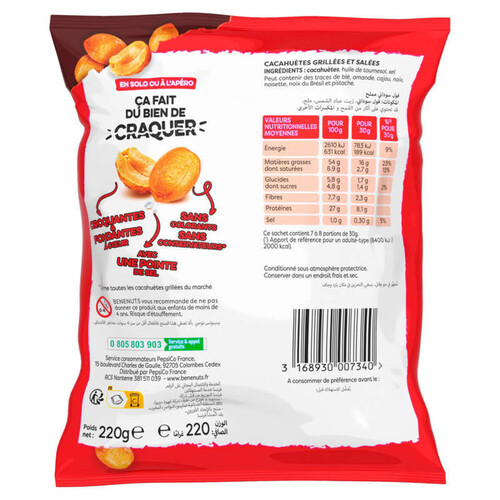 Benenuts - Cacahuètes grillées salées - Le sachet de 220g