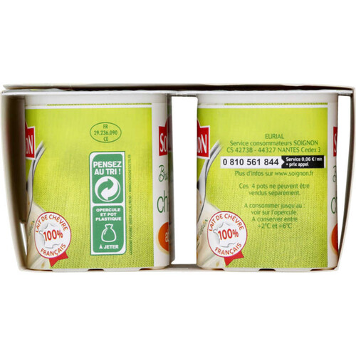 Soignon Brassé au lait de chèvre abricot 4x125g